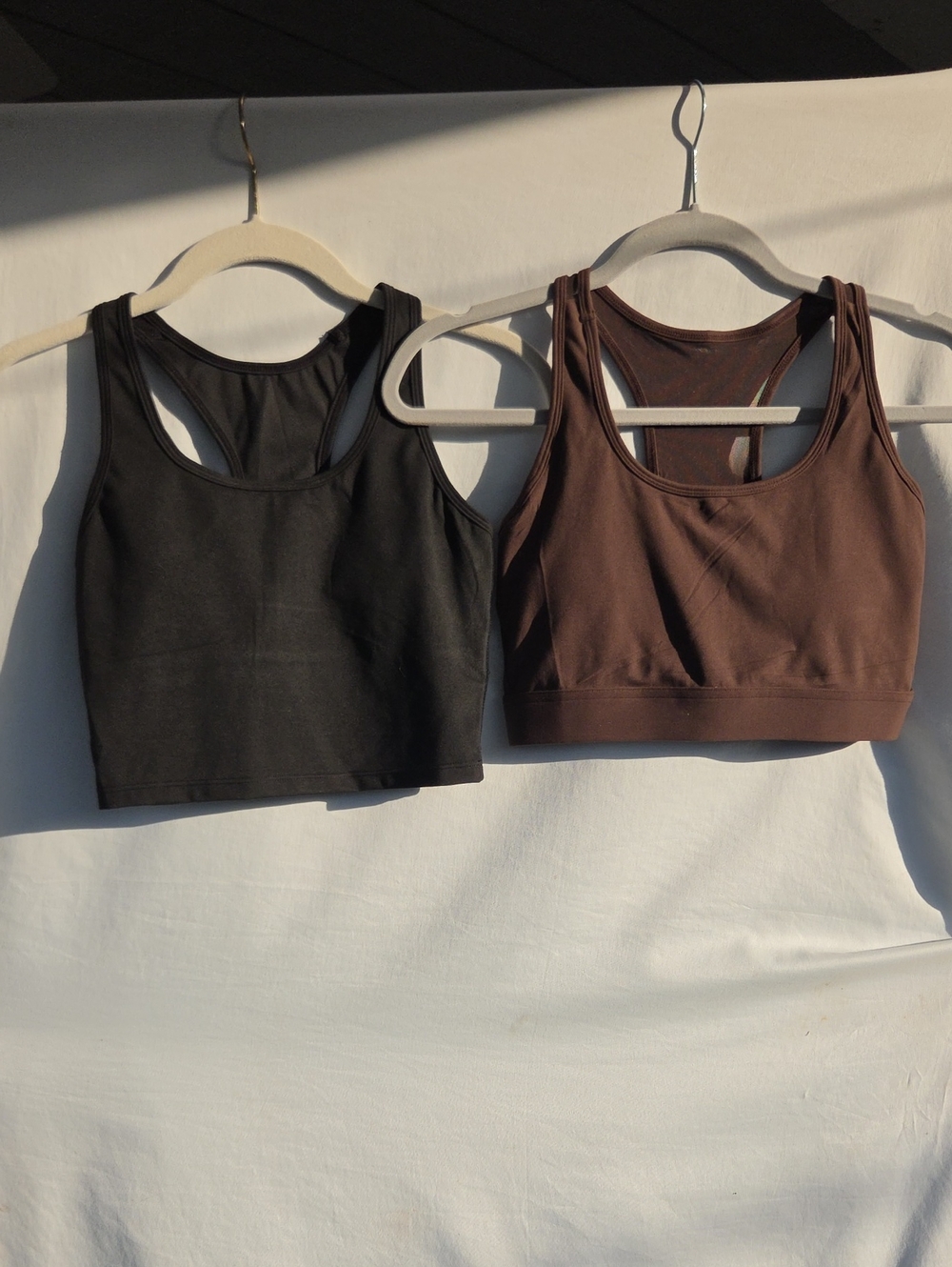 2 - Everyday Racerback Sports Bra — Black & Brown Sz S